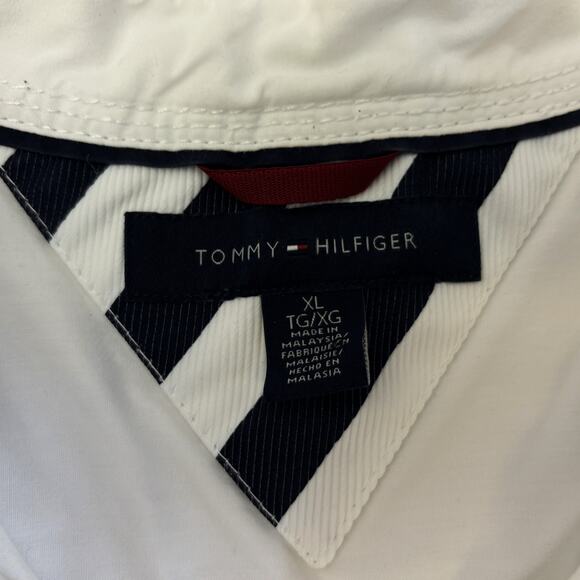 Vtg Tommy Hilfiger Button Down Shirt Mens XL White Preppy Minimalist Workwear - Picture 3 of 8